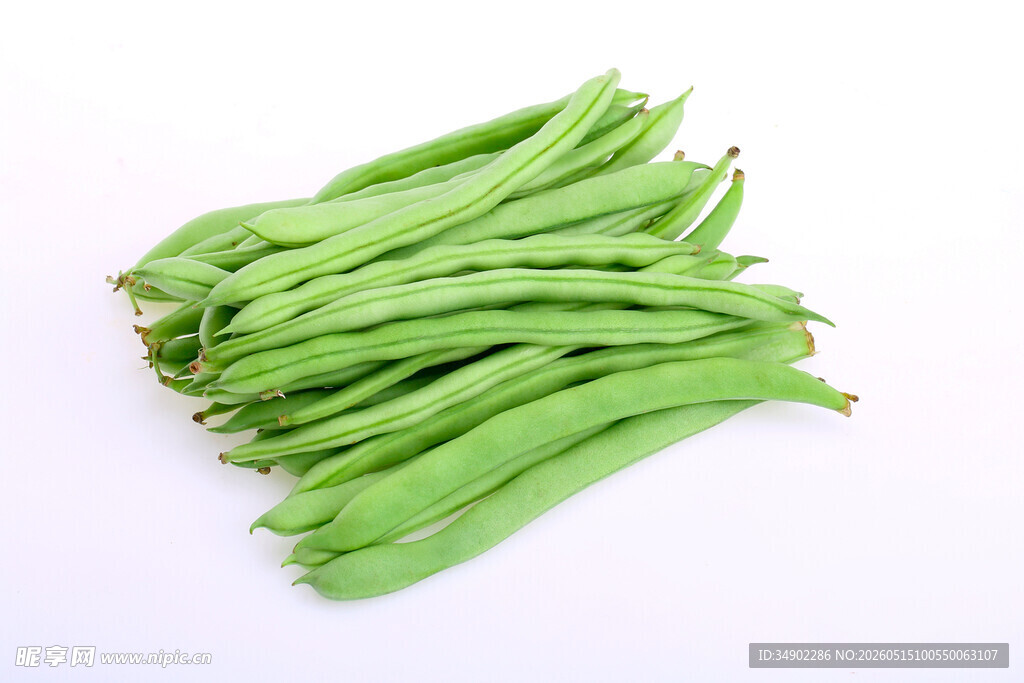 新鲜长豆角堆叠