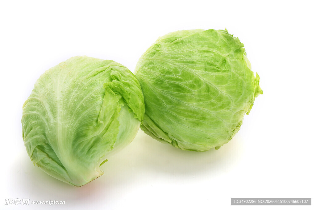 两颗新鲜圆生菜