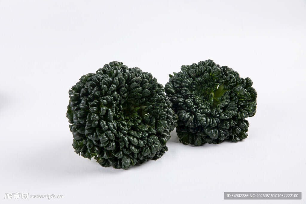 两颗深绿球状植物