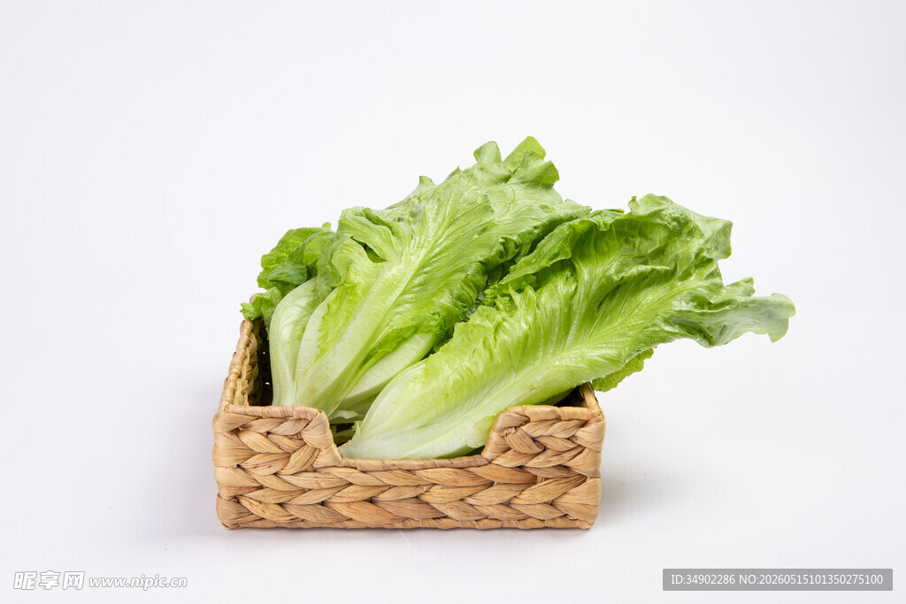 篮子里的鲜嫩生菜