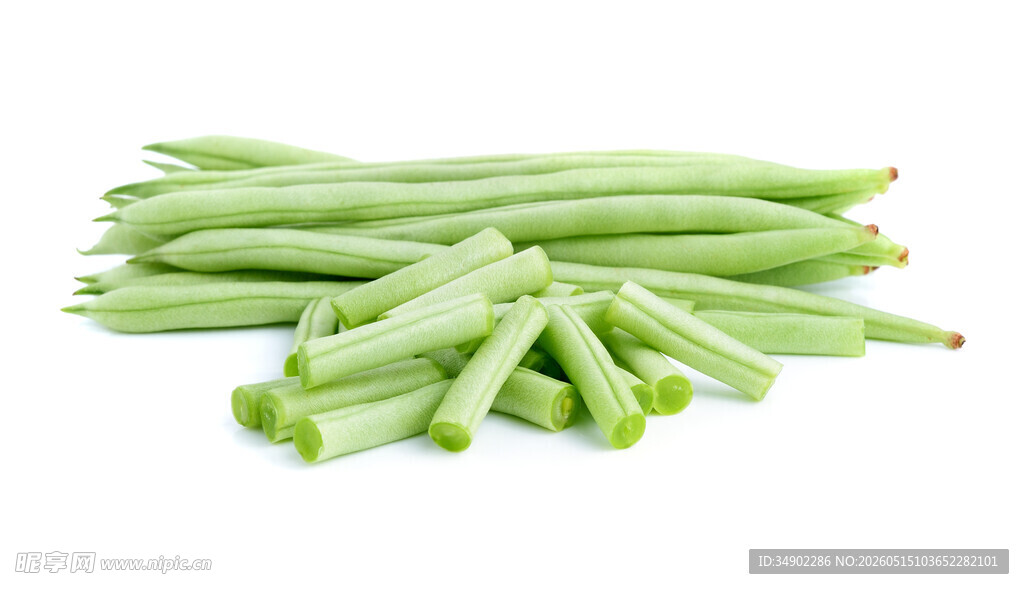 新鲜长豆角堆叠
