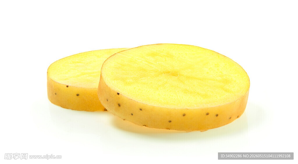 两片新鲜黄土豆切片