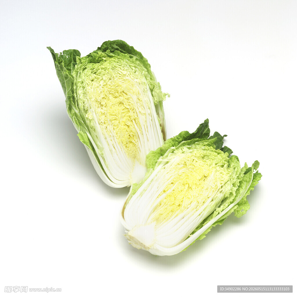 新鲜切开的小白菜
