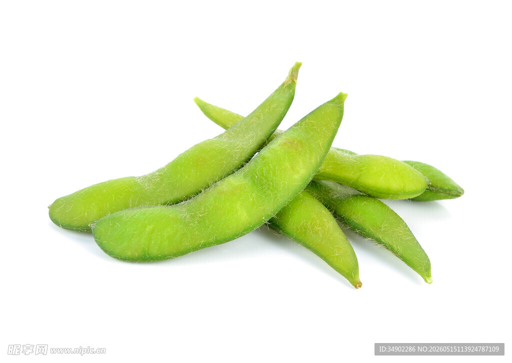 鲜嫩饱满的带荚毛豆