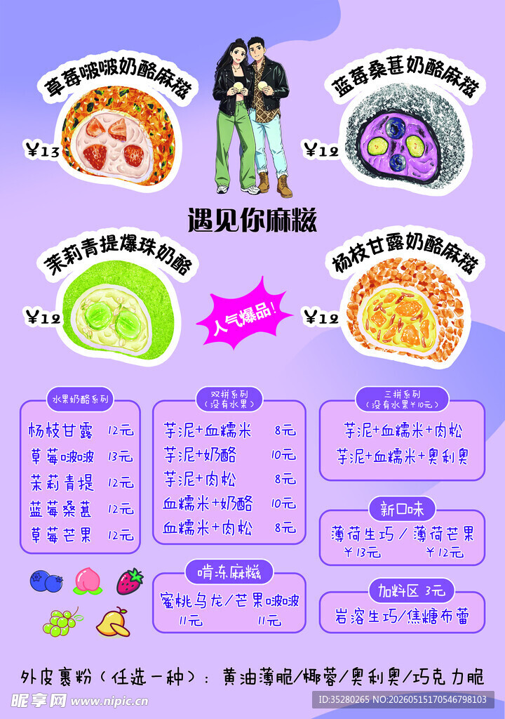 卡通水果女孩信息对比表
