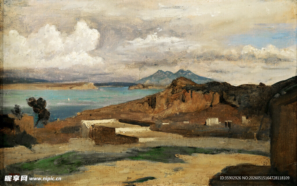 海边风景与建筑画作