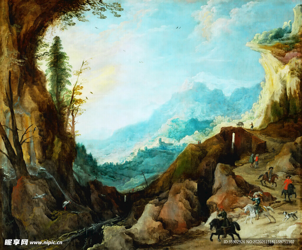 山间风景油画