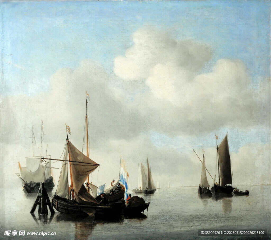 海上帆船景象