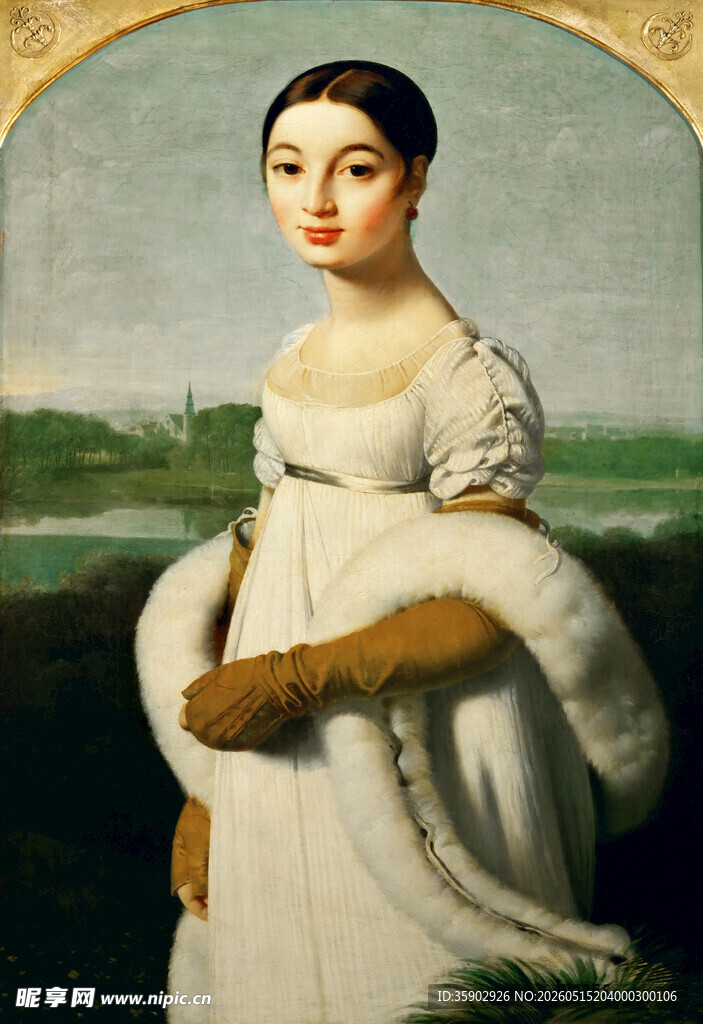 古典优雅女士肖像画