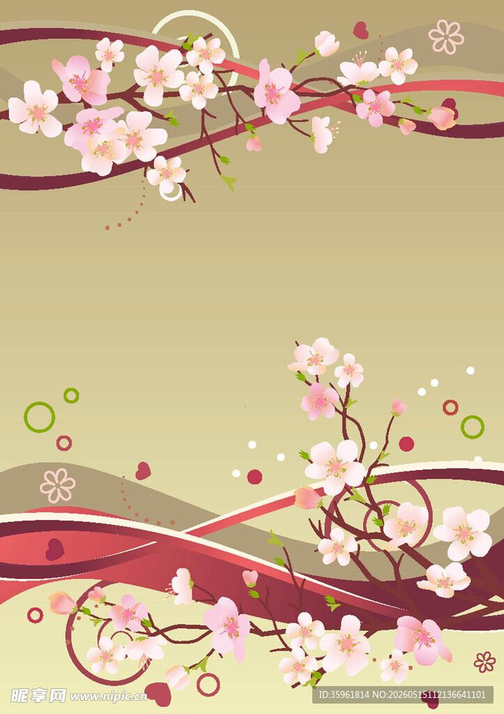 粉色樱花装饰背景图案