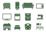 家居电器与家具图标集合