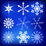 蓝色雪花 图案