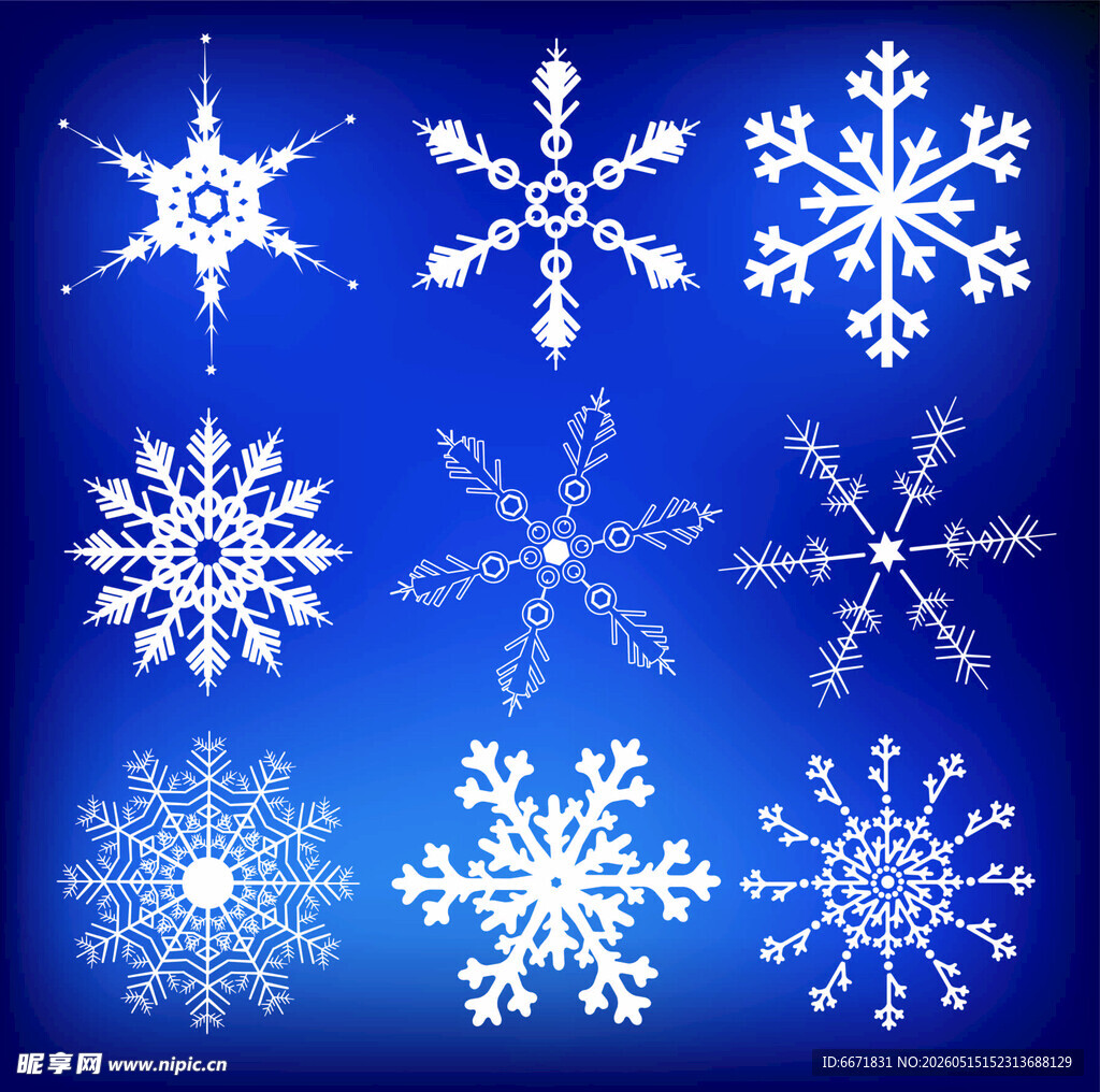 蓝色雪花 图案
