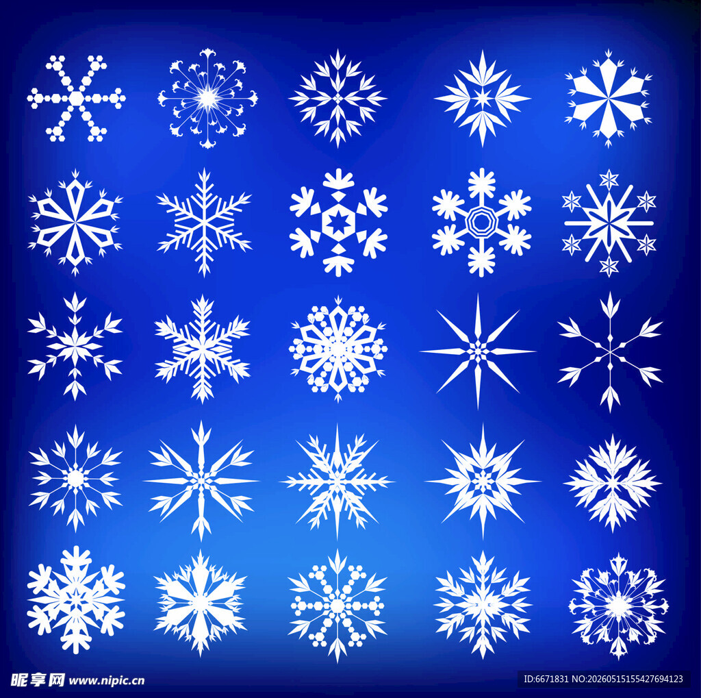多样雪花图案集合