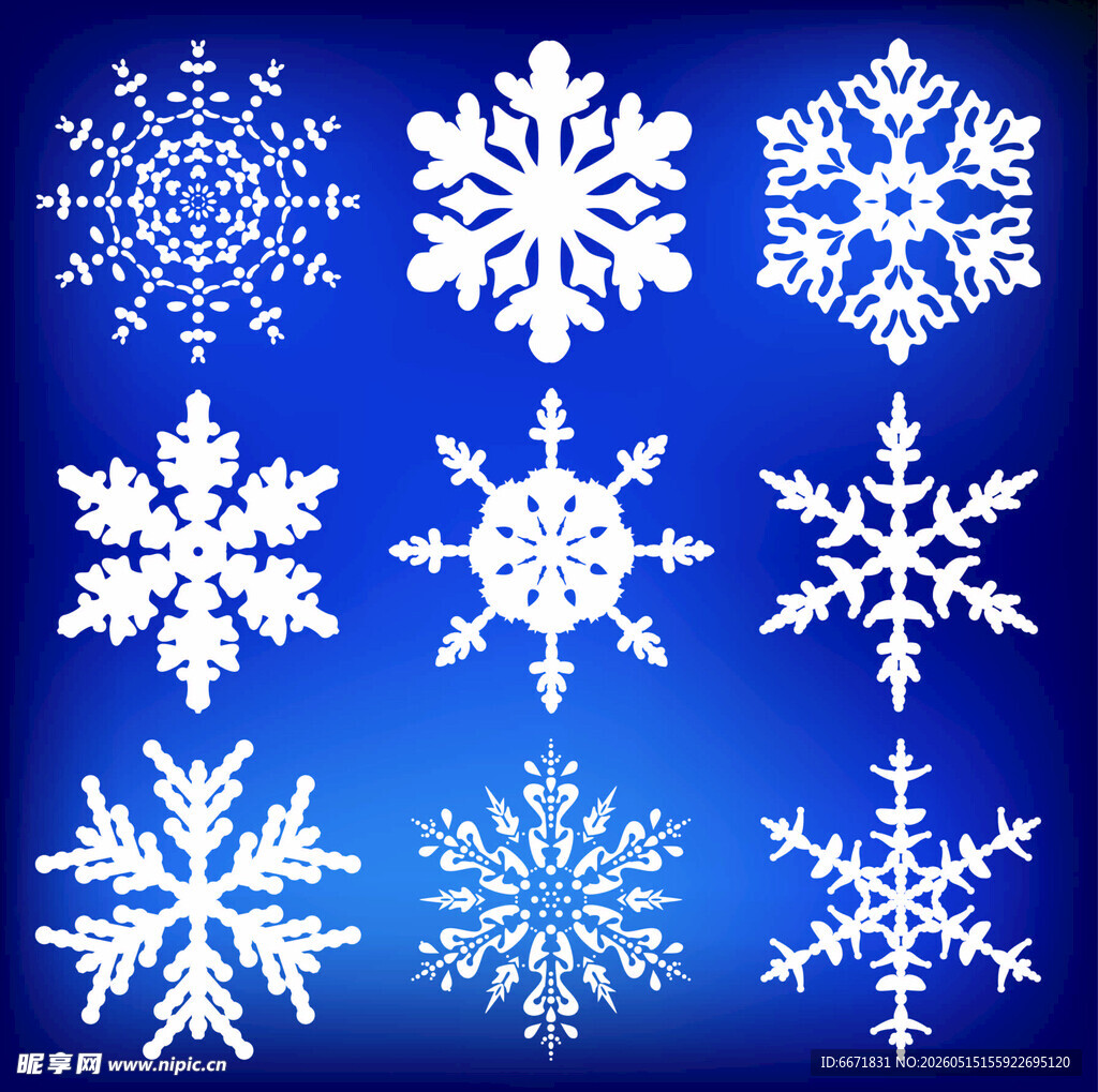 多样雪花图案