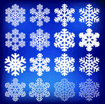 蓝色雪花 图案