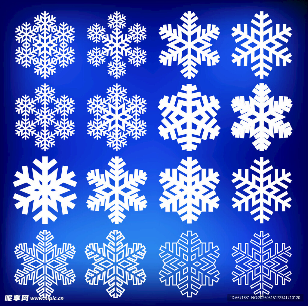 蓝色雪花 图案