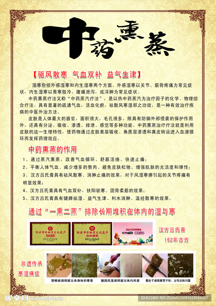 中药熏蒸宣传海报