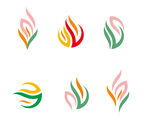 抽象火焰花朵图标logo