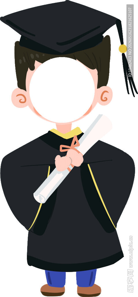 卡通学士服形象