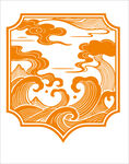 中式海浪盾牌图案设计