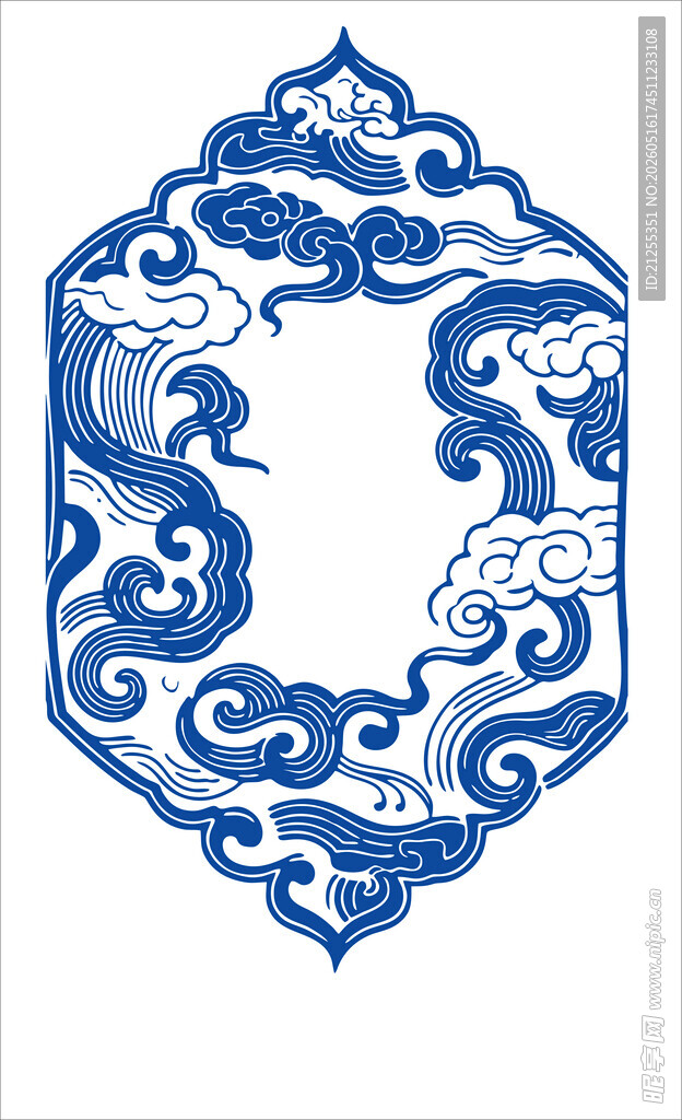 中式蓝白传统花纹图案