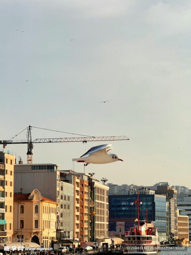 城市建筑与空中悬浮装置