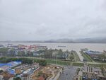 武穴城市江边景观俯瞰图