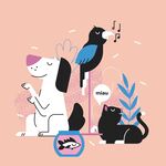 卡通猫狗