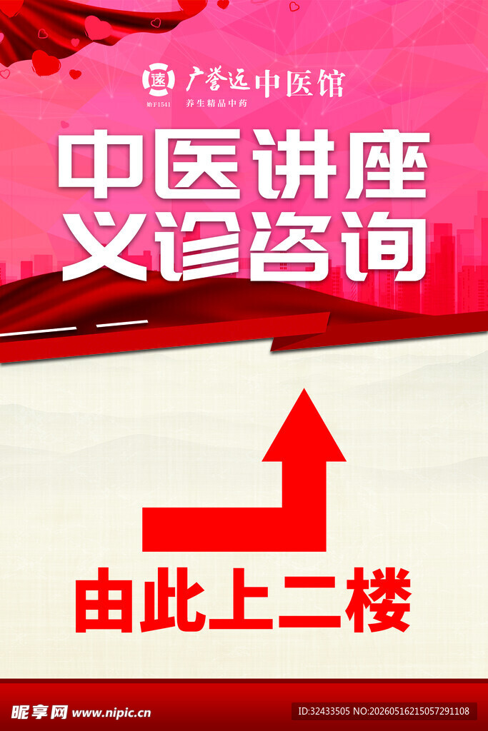 中医讲座义诊咨询指示牌