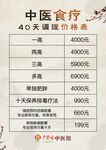 中医食疗40天调理价格表