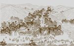 水墨山水景观图