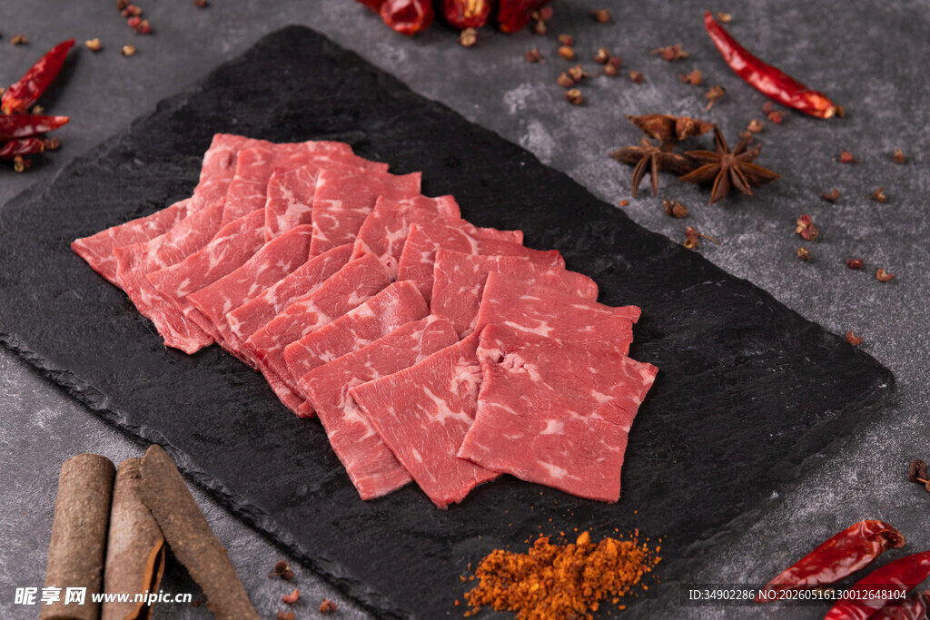 新鲜牛肉切片