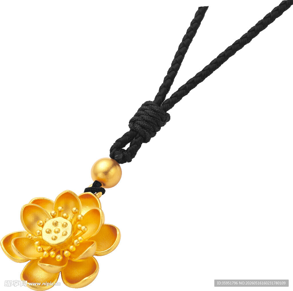 黄金莲花吊坠