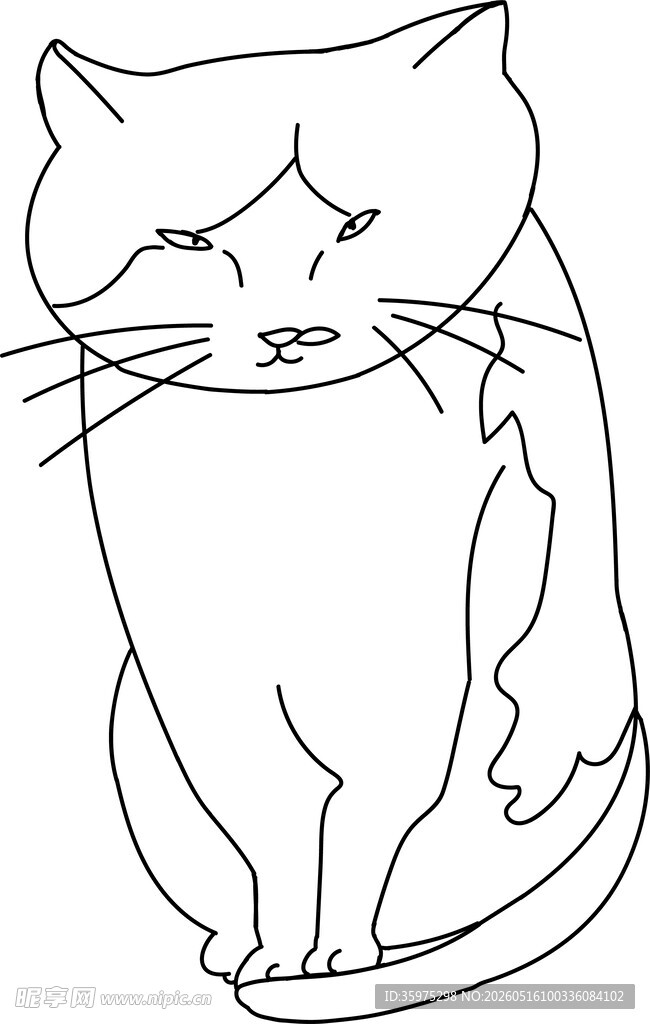 简笔画中的可爱猫咪