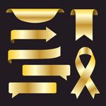 金色丝带标签