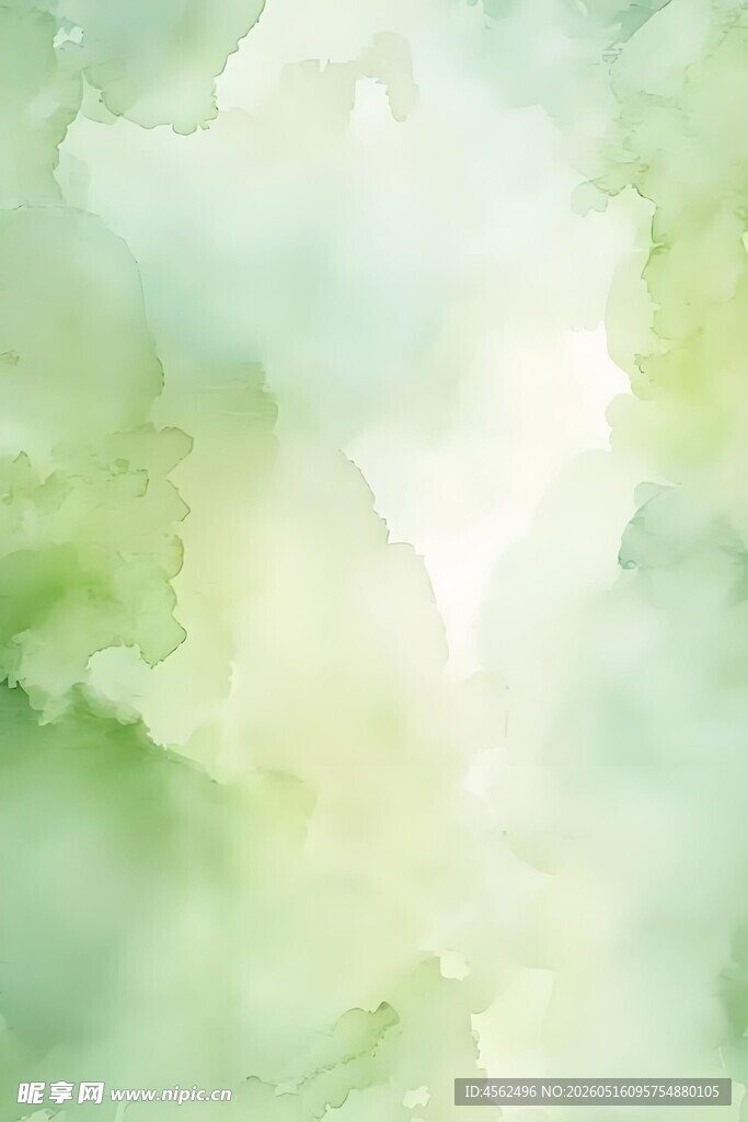 淡绿色梦幻水彩背景