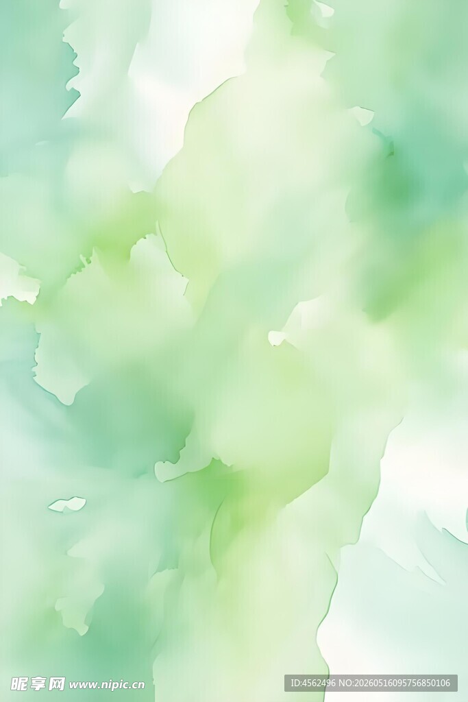 清新淡雅的水彩绿色背景