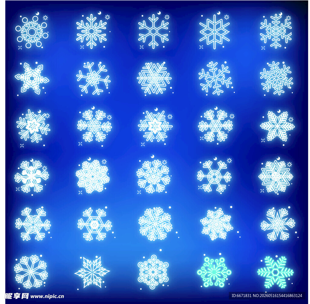 多样雪花图案集合