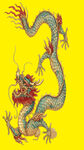 黄色背景上的传统中国龙