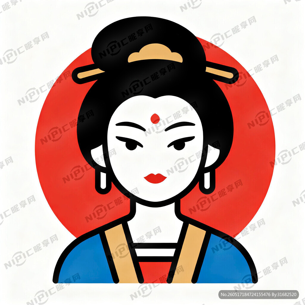 老师 东方女性 表情庄严 卡通