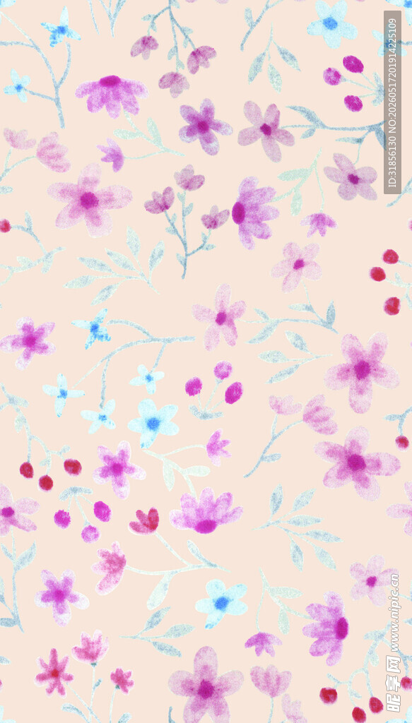 淡粉花卉图案背景
