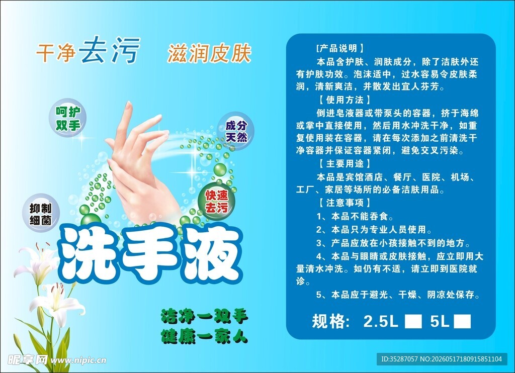 天然洗手液宣传海报