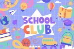 学校俱乐部多彩元素集合