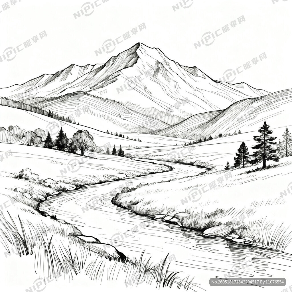 线条风景画