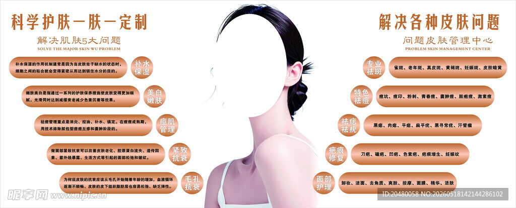 女性护肤产品展示