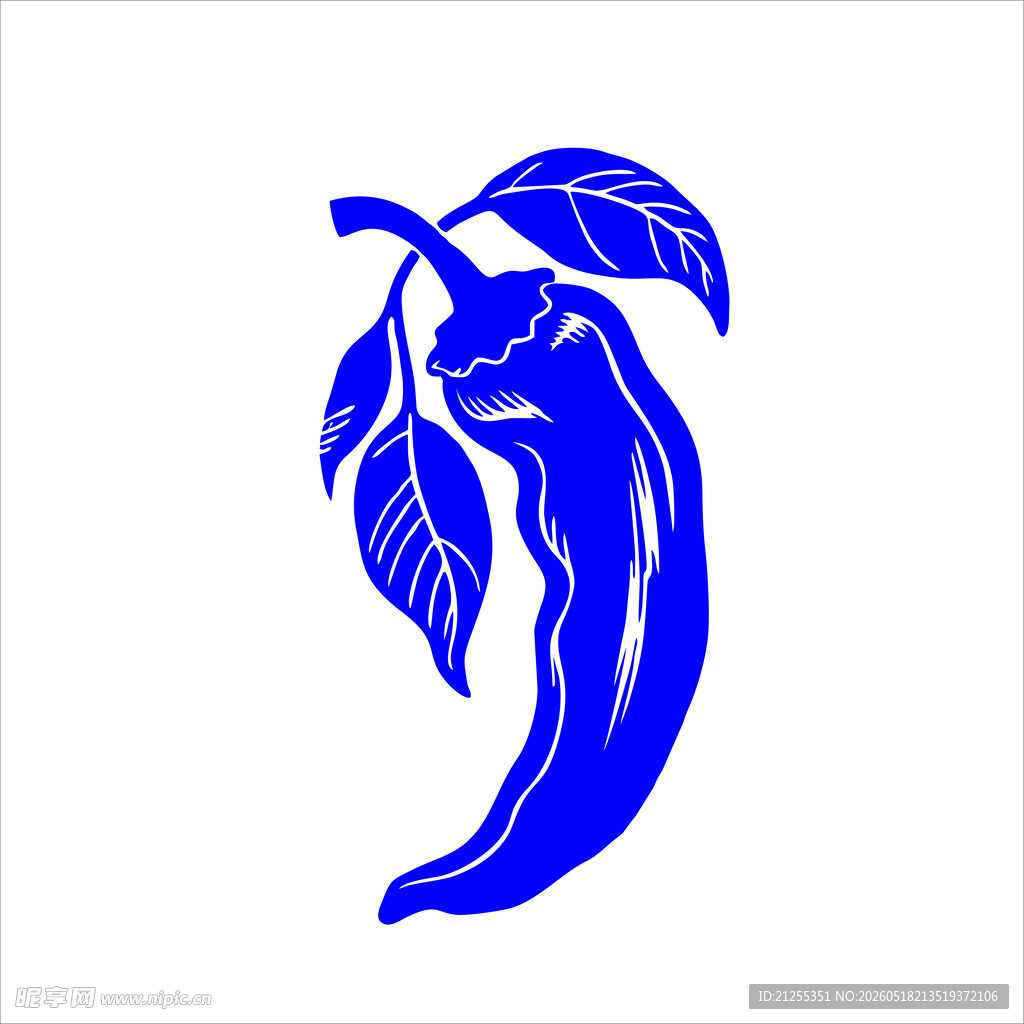 蓝色辣椒图案设计