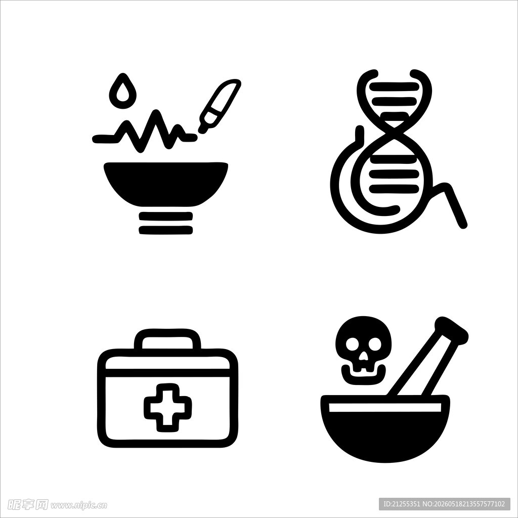 医疗与科学相关图标集合