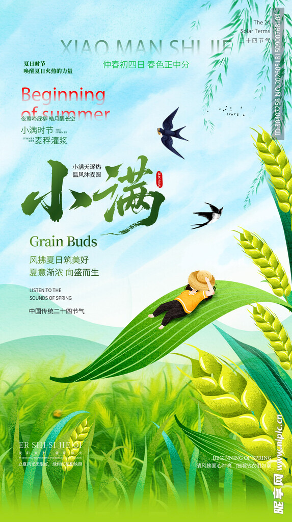 小满时节田园风光图
