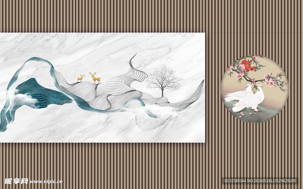 中式水墨风山水装饰画
